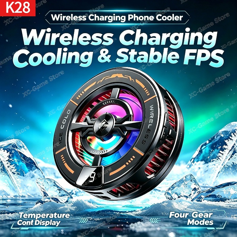 Phone Accessories For Android - K28 Magnetischer Halbleiter-Telefonkühler mit kabellosem Schnellladegerät,