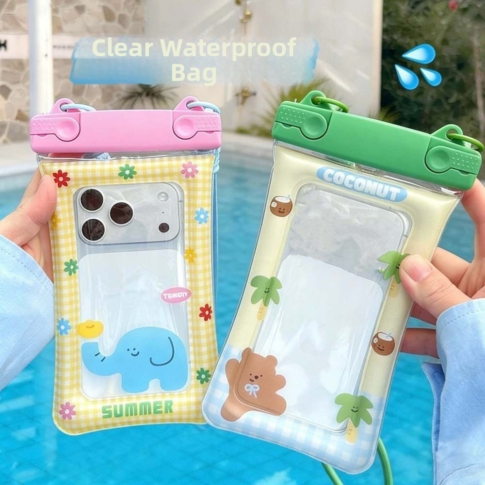 Waterproof Phone Bag - Verstellbarer Riemen, wasserdichte Handytasche, mit Cartoon-Tiermotiv