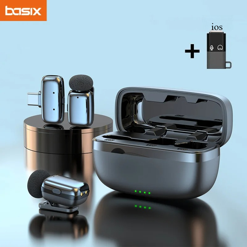 Phone Accessories For Android - Kabelloses Lavalier-Mikrofon-Set mit Ladeetui Mini-Ansteckmikrofon für