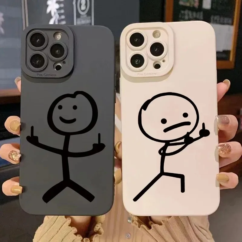 Phone Accessories Kiosk - Niedliche Cartoon-Streichholzmann Handyhülle aus mattem Silikon
