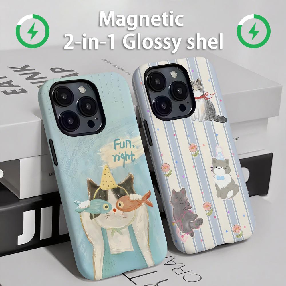 Phone Accessories Kiosk - Niedliche Katzen und Hunde Handyhülle Magnetisch