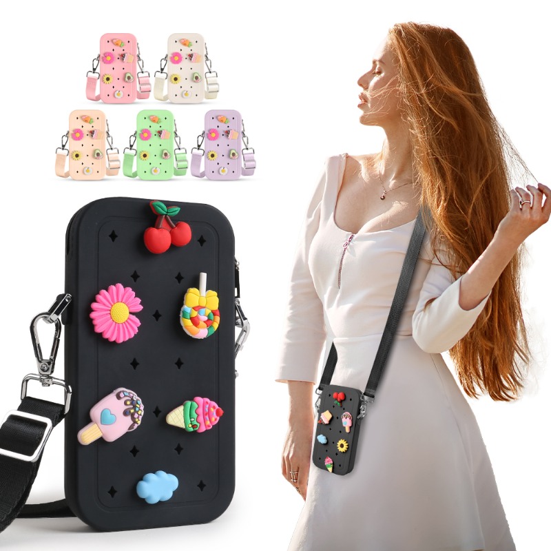 Waterproof Phone Bag - Multifunktionale Tragbare Silikon-Umhängetasche Wasserdichte Reißverschluss-Reisetasche Einfarbiger