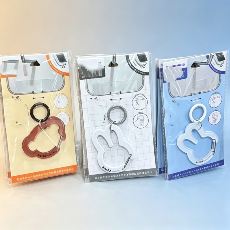 Airtag Holder Case - Miffy Kaninchen- & Bärenförmiger Karabiner-Schlüsselanhänger, Schnapphaken-Schlüsselring,
