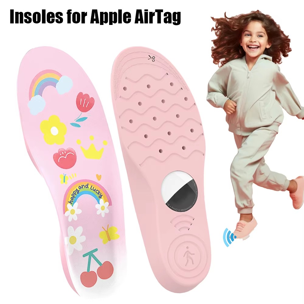 Airtag Holder Case - 1 Paar PU-Schuheinlagen 135–230 mm Anti-Verlust-Tracker-Einlegesohlenhalter