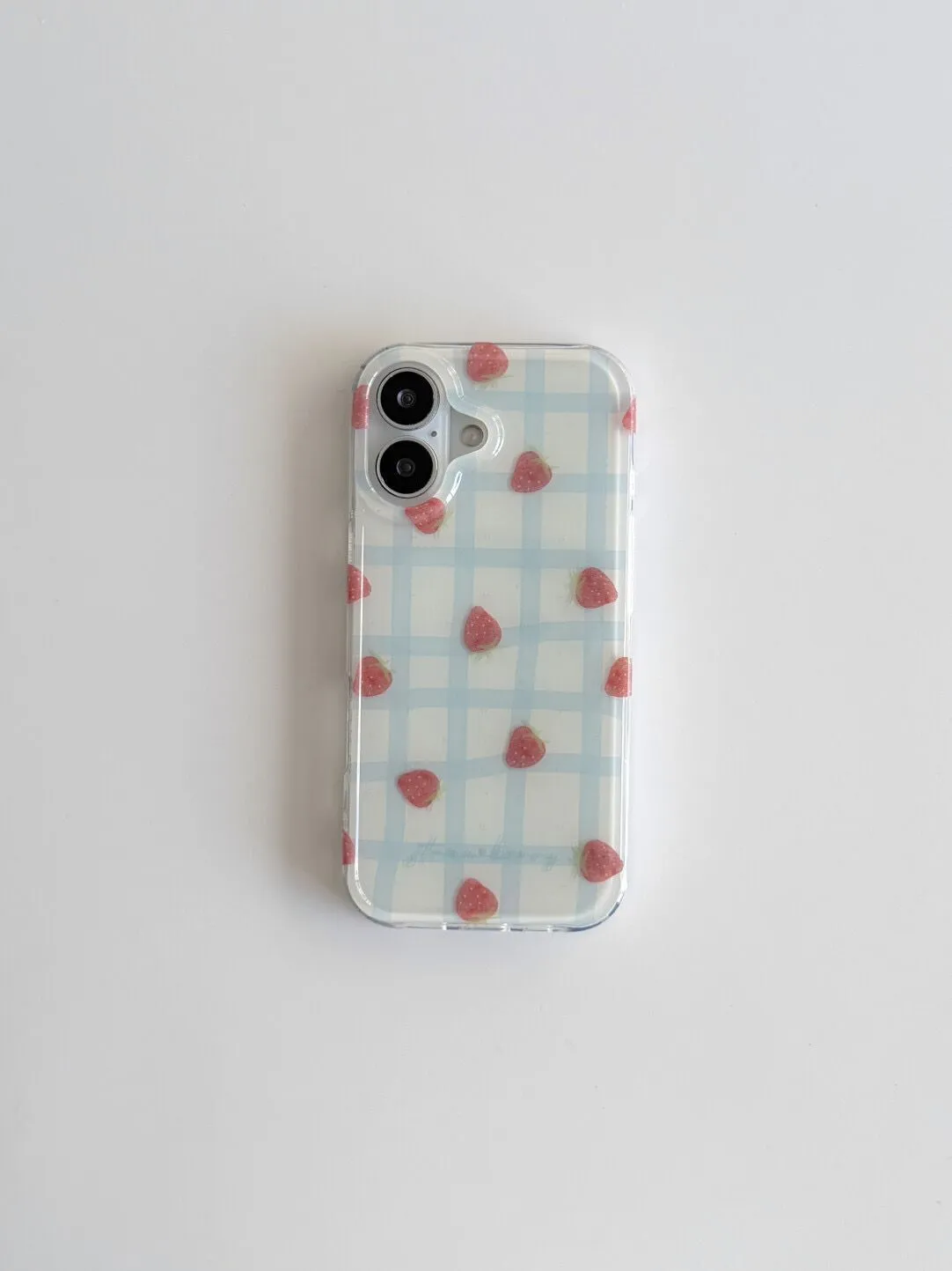 Frische blaue Erdbeer-Grid-Mus – Y2K Phone Accessories Bewertung und Preis
